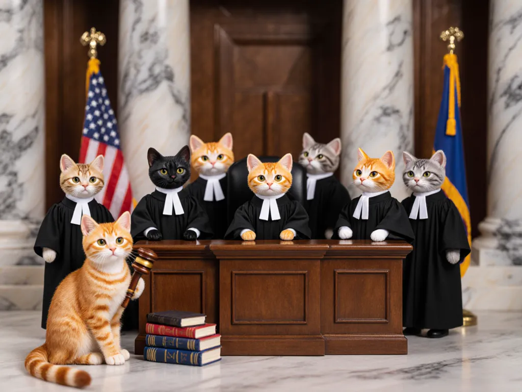 Cat Supreme Court justices diorama